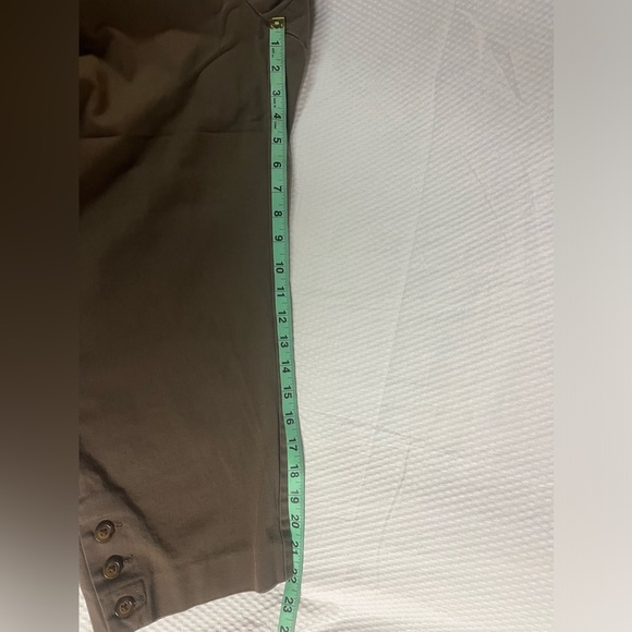 Laura Scott Size 14 capri pants brown with button ankle - Picture 8 of 9